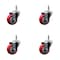 Service Caster 3'' Red Polyurethane Wheel Swivel 7/16'' Grip Ring Stem Caster Set, 4PK SCC-GR20S314-PPUB-RED-716138-4 - alternate 1